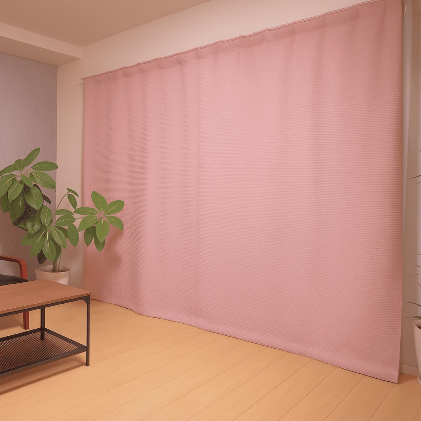 Amazon｜ピアリビング コーズ 防音カーテン (幅110cm×丈135cm, ピンク