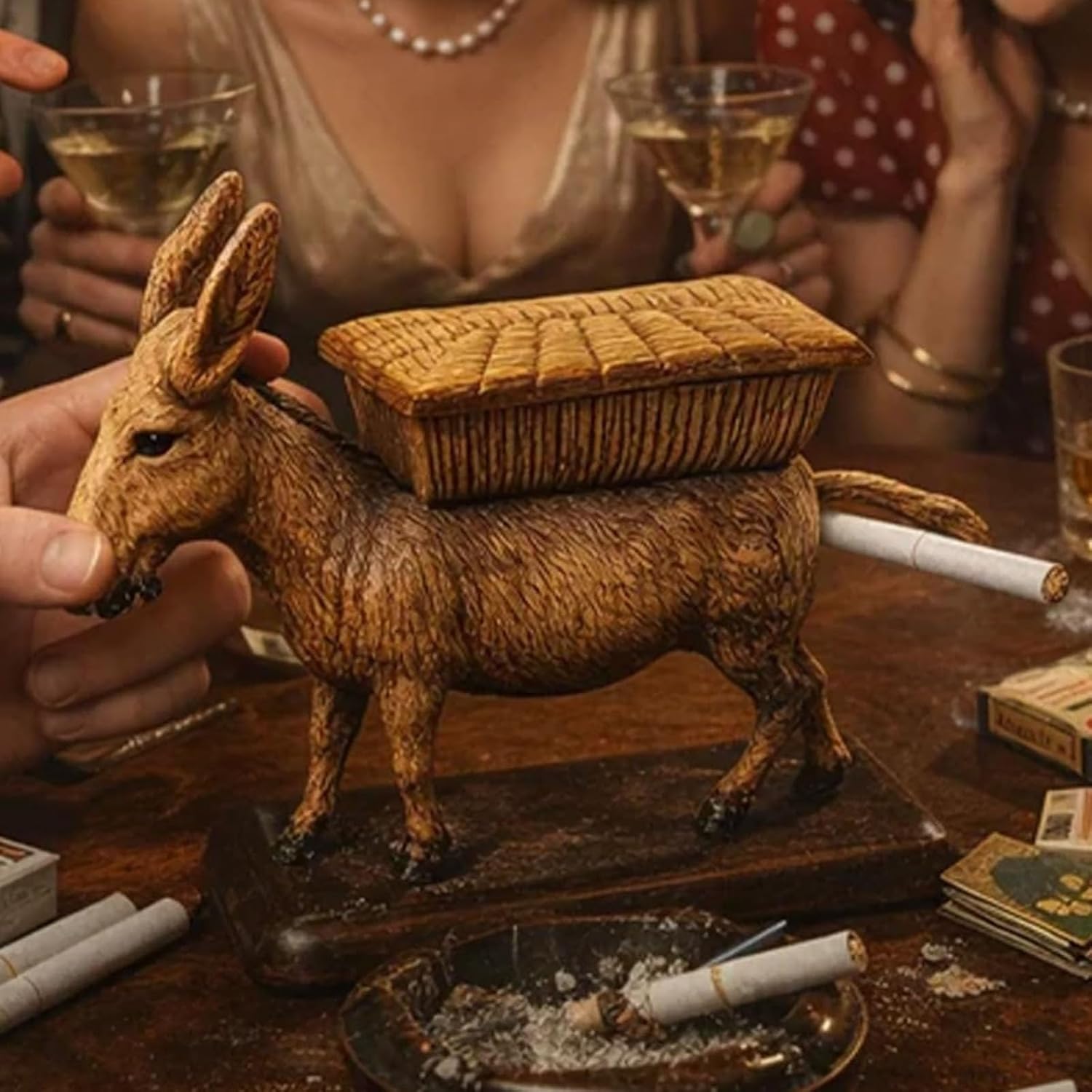 Wacky Donkey Cigarette Dispenser, Funny Automatic Novelty Donkey Shaped Cigarette Holder, Pop Up Cigarette Case Dispenser, Gag Gift for Smokers, Men, Dad, Home & Desk Decor (B#)