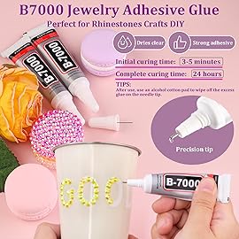Resin Jelly Rhinestones for Crafting with B7000 Jewelry Glue, 2 Boxes Lemon Yellow AB Flatback Crystals with 3Pcs 10ml Glue, Bedazzling Non Hotfix Gems for DIY Tumblers Clothing Shoes Manicure