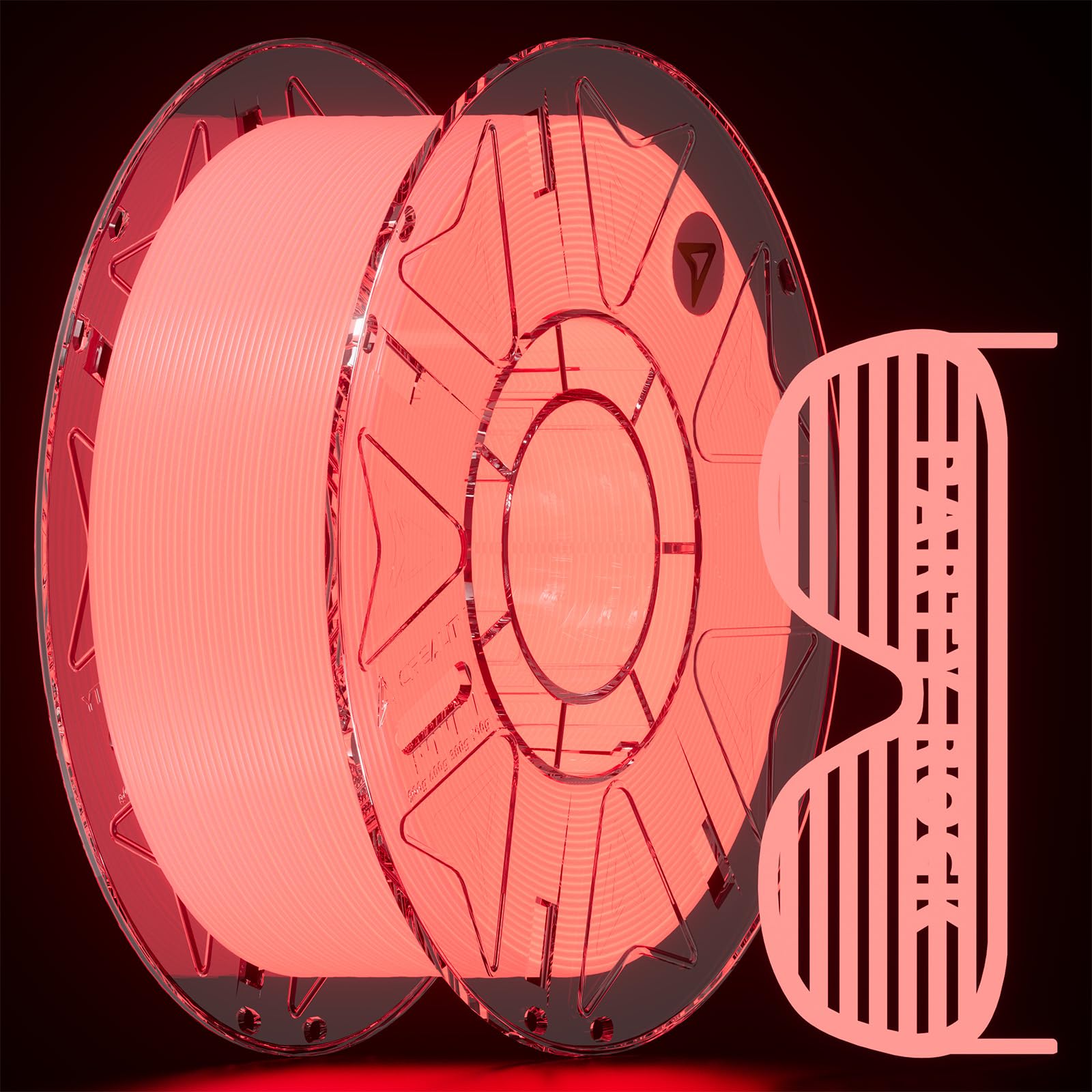 Creality Hyper PLA RFID Filament Glow in the Dark 1KG, Red, 1-Pack