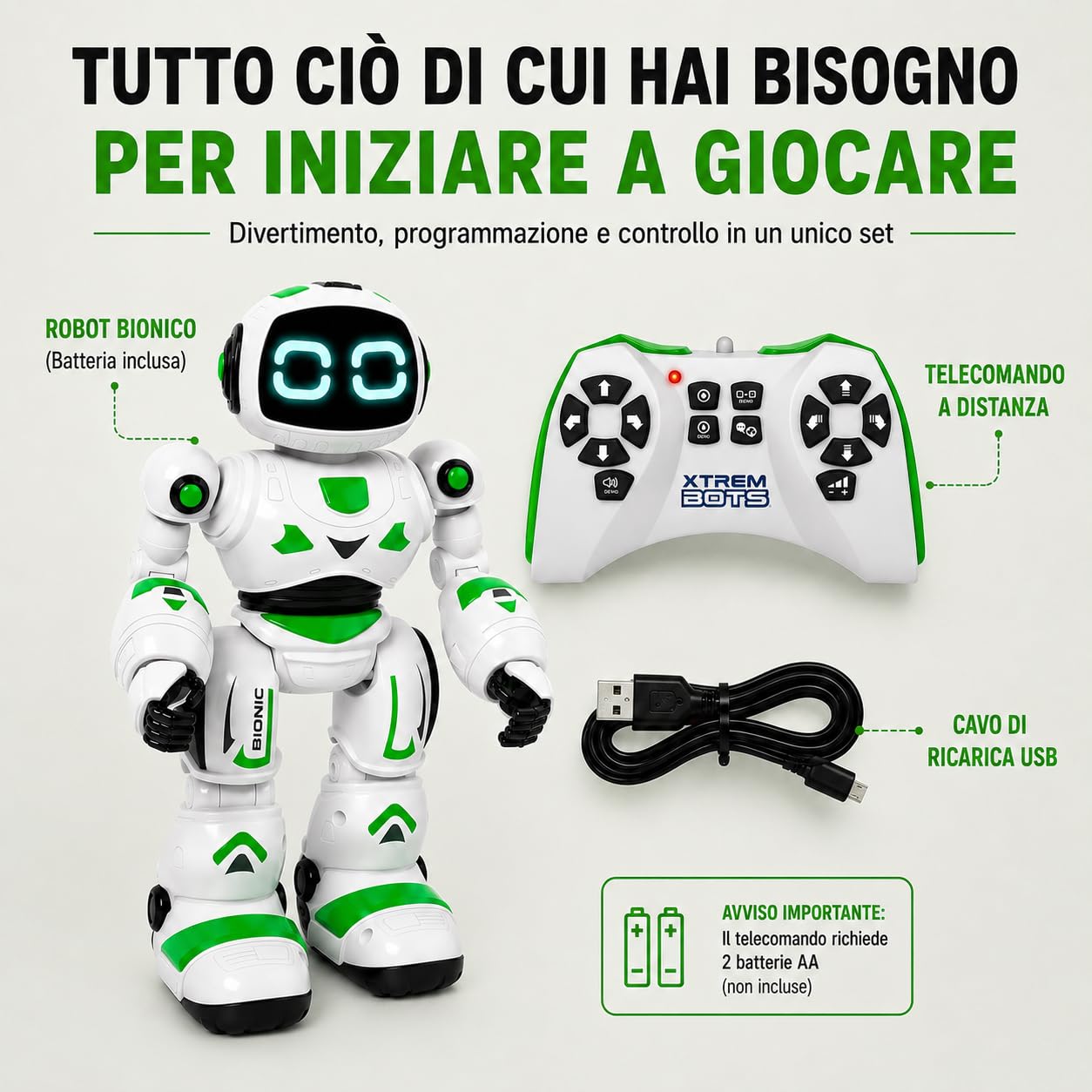 Xtrem Bots - Bionic | Robot Giocattolo | Robot Bambini | Telecomandato E Programmabile | Giochi Bambini 5 Anni O Più | Regalo Bambino 5 Anni