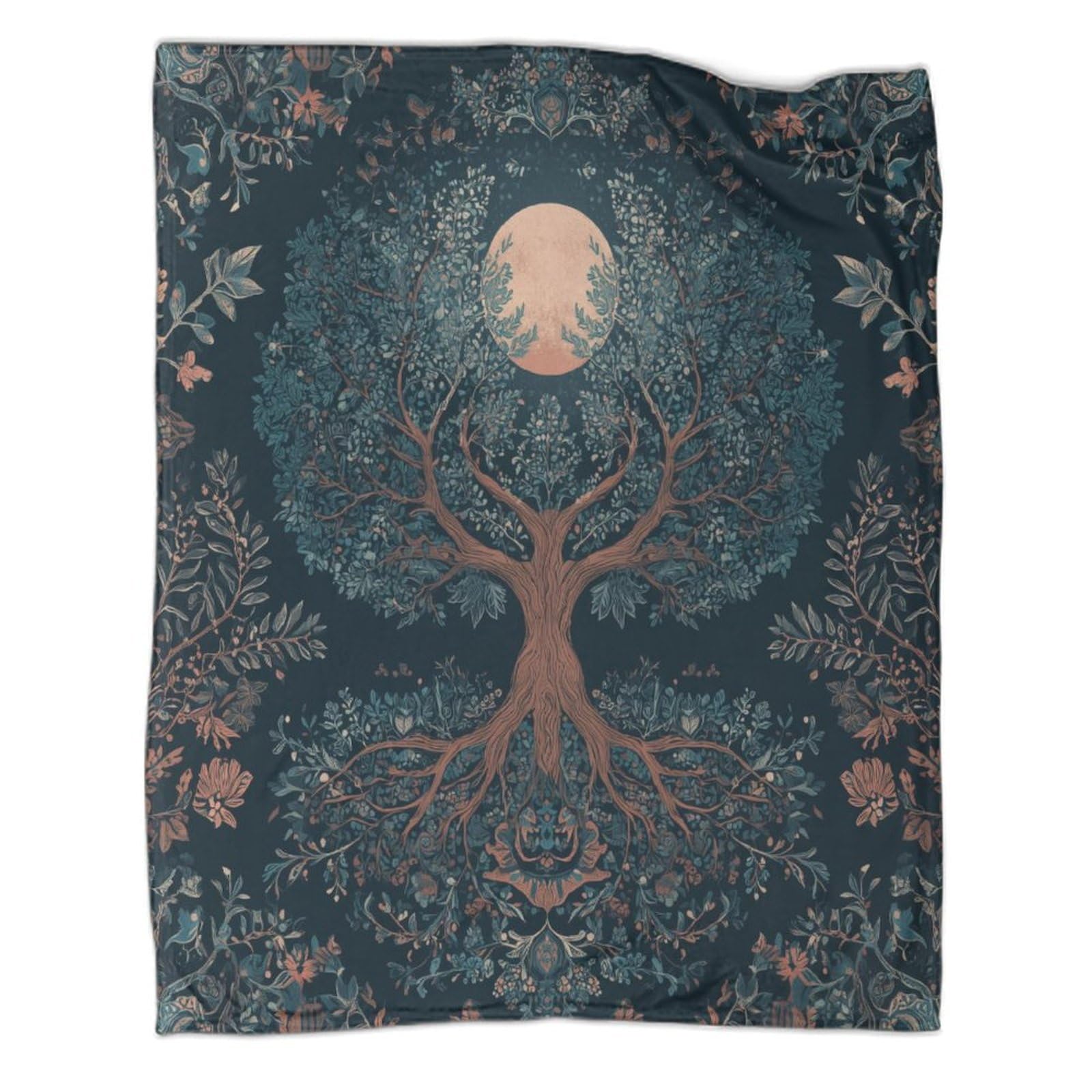 kaiyun Tree of Life Throws,Soft And Warm Printed Flannel for Bed And Sofa 80x90inch(200x230cm)
