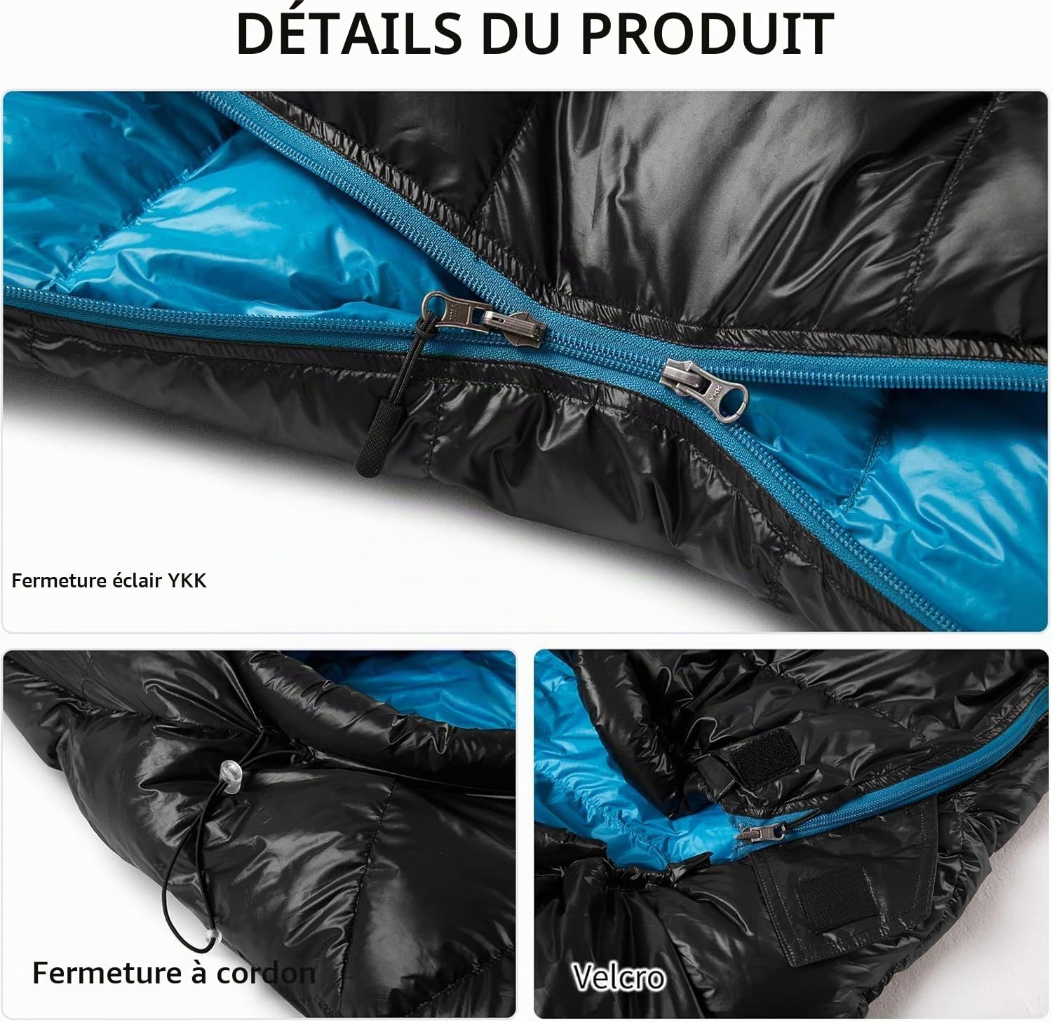 Naturehike CW400 Sac de Couchage en Duvet ultraléger Sac de Couchage de Camping Momie pour Adultes Pouvoir de Remplissage 650FP -11 ℃-6 ℃ avec Sac de Compression étanche adapté à la randonnée/Camping