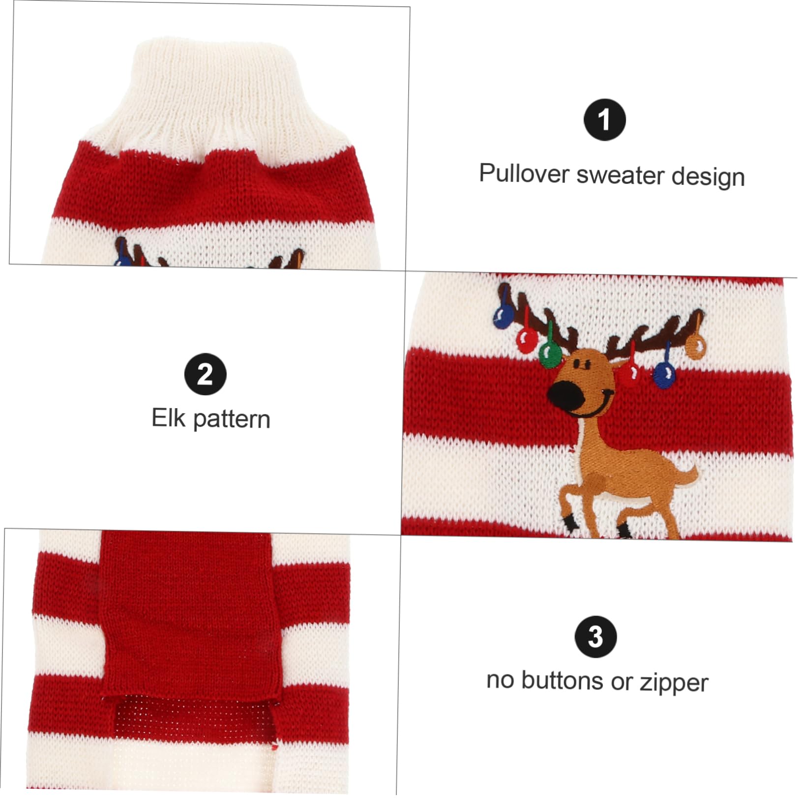 POPETPOP Maglione per Cani Invernale Forma di Alce per Animali Domestici Vestito Natalizio Senza Bottoni o Cerniera per Cani