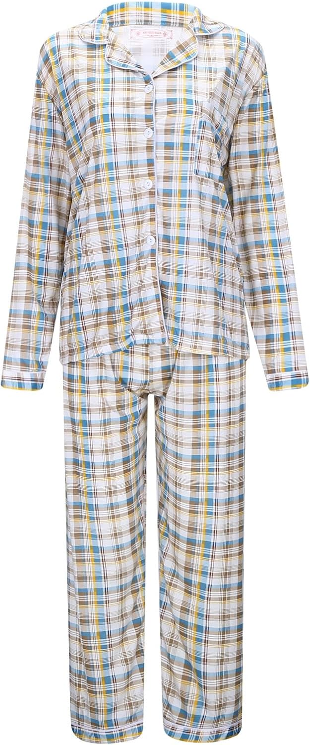 Pajama Sets for Women 2 Piece Long Sleeve Button Down PJs Lounge Set Soft Nightwear Ladies Sleepwear with Pocket - Image 3