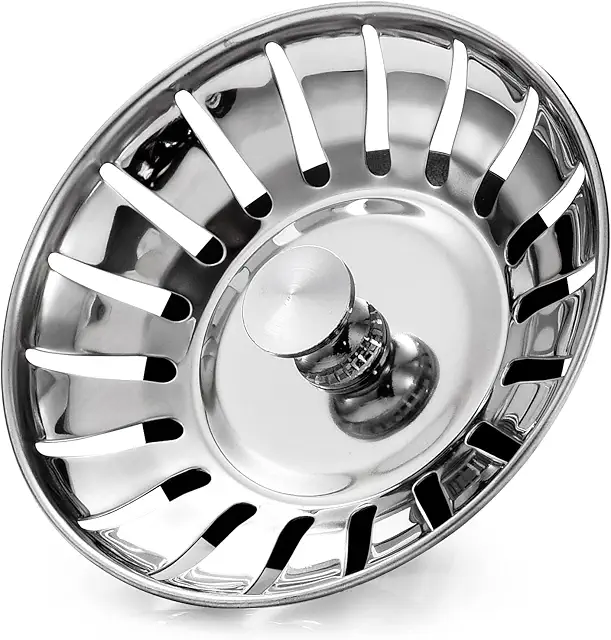 Upgraded Stainless Steel Kitchen Sink Plug Strainer - UK 78mm Basket Strainer