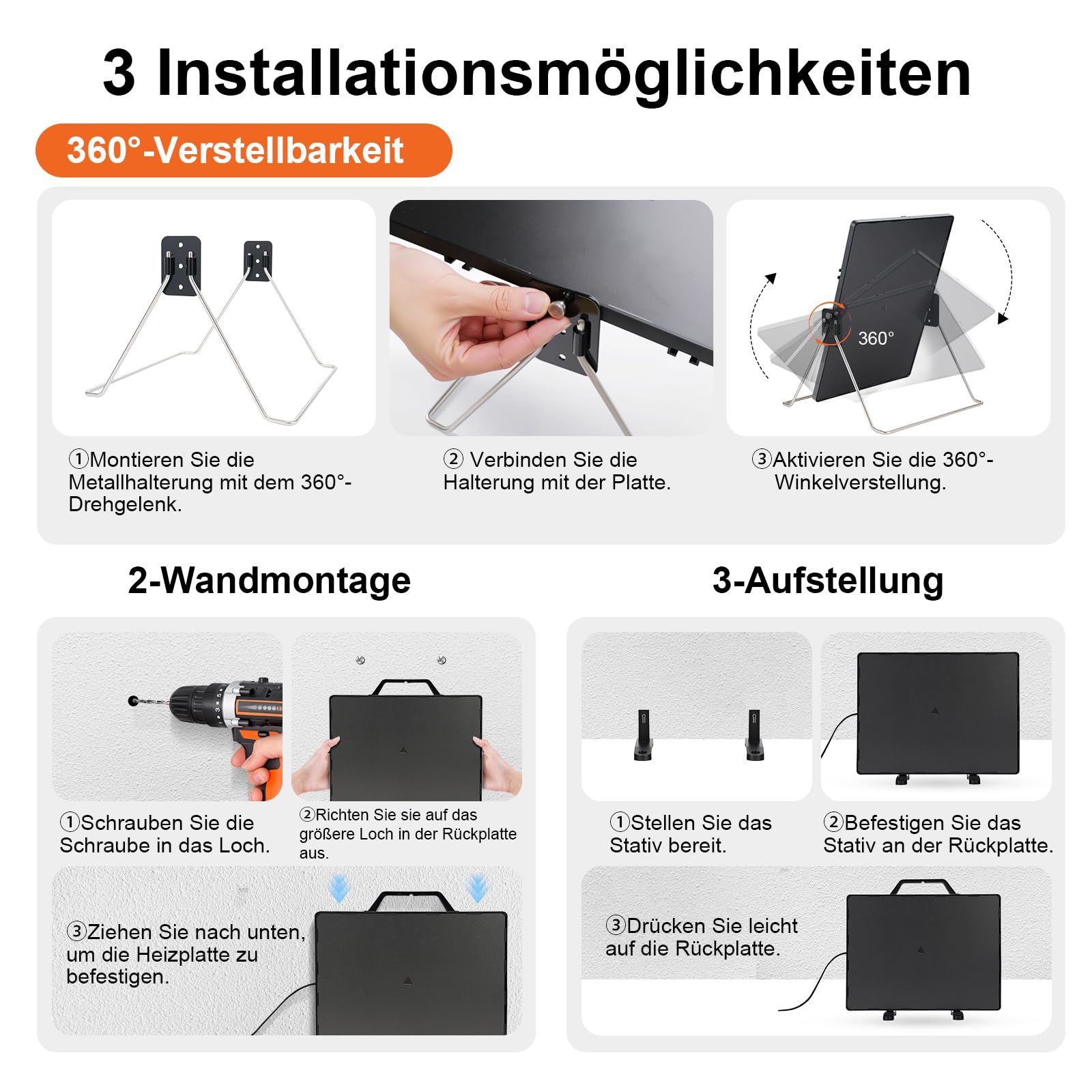 Hühnerstall Heizung,140W Wärmeplatte Hühner, 40X30cm Heizung für Hühnerstall,Hühnerheizplatte mit Halterung für 360 Grad Drehung, geeignet für Bauernhöfe, Hühnerställe, Entenhäuser