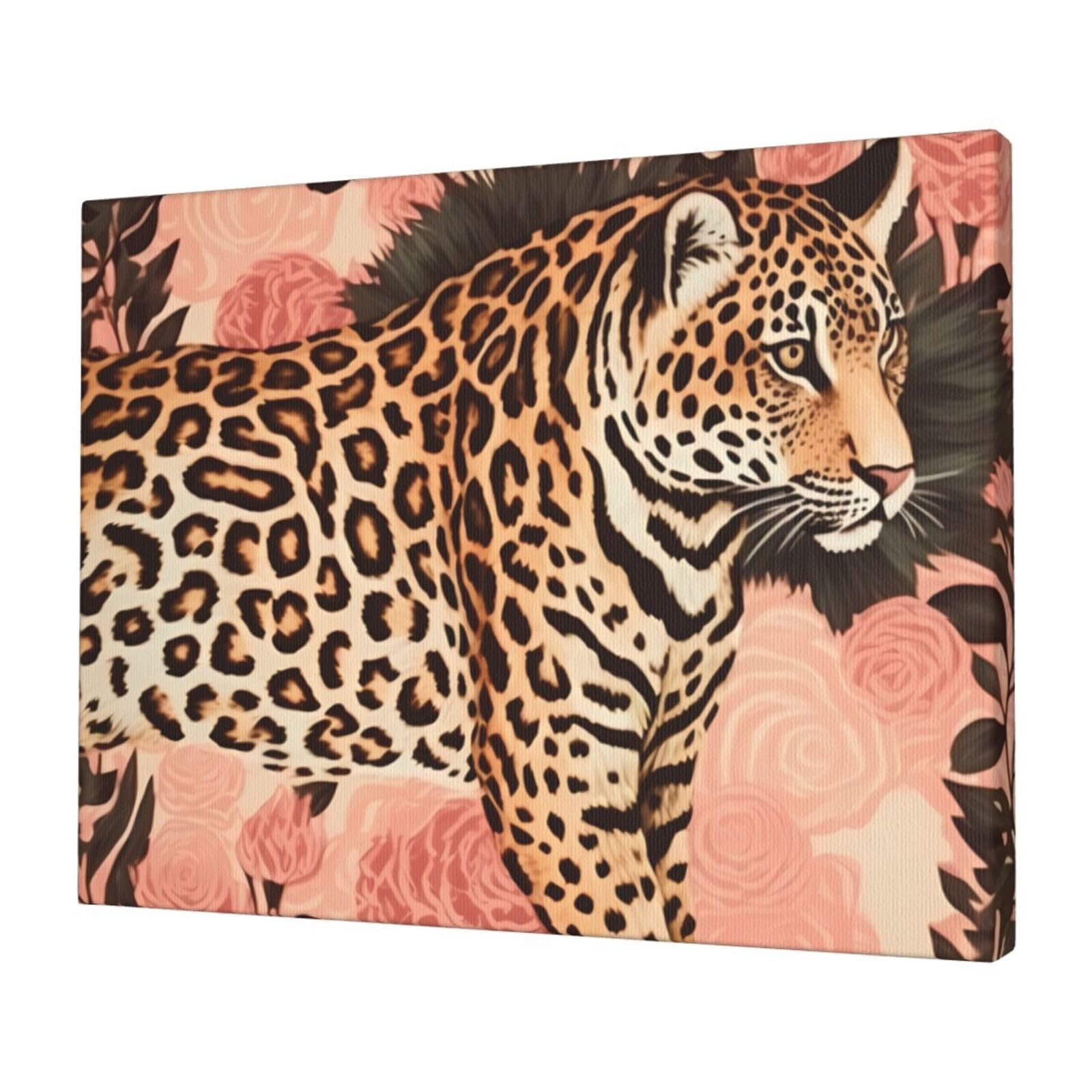 FodPand Canvas Wall Art for Living Room Wall Decor 12"x16" Modern Artwork Painting Pictures Hanging Canvas Prints Striped Leopard Aesthetic Wall Art for Bedroom Bathroom Office Wallart Decor