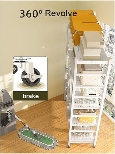 Miniatura 6 de Estantes plegables sin instalación Estantes para el hogar Estantes de múltiples capas Balcón Almacenamiento Exhibición Estante de almacenamiento