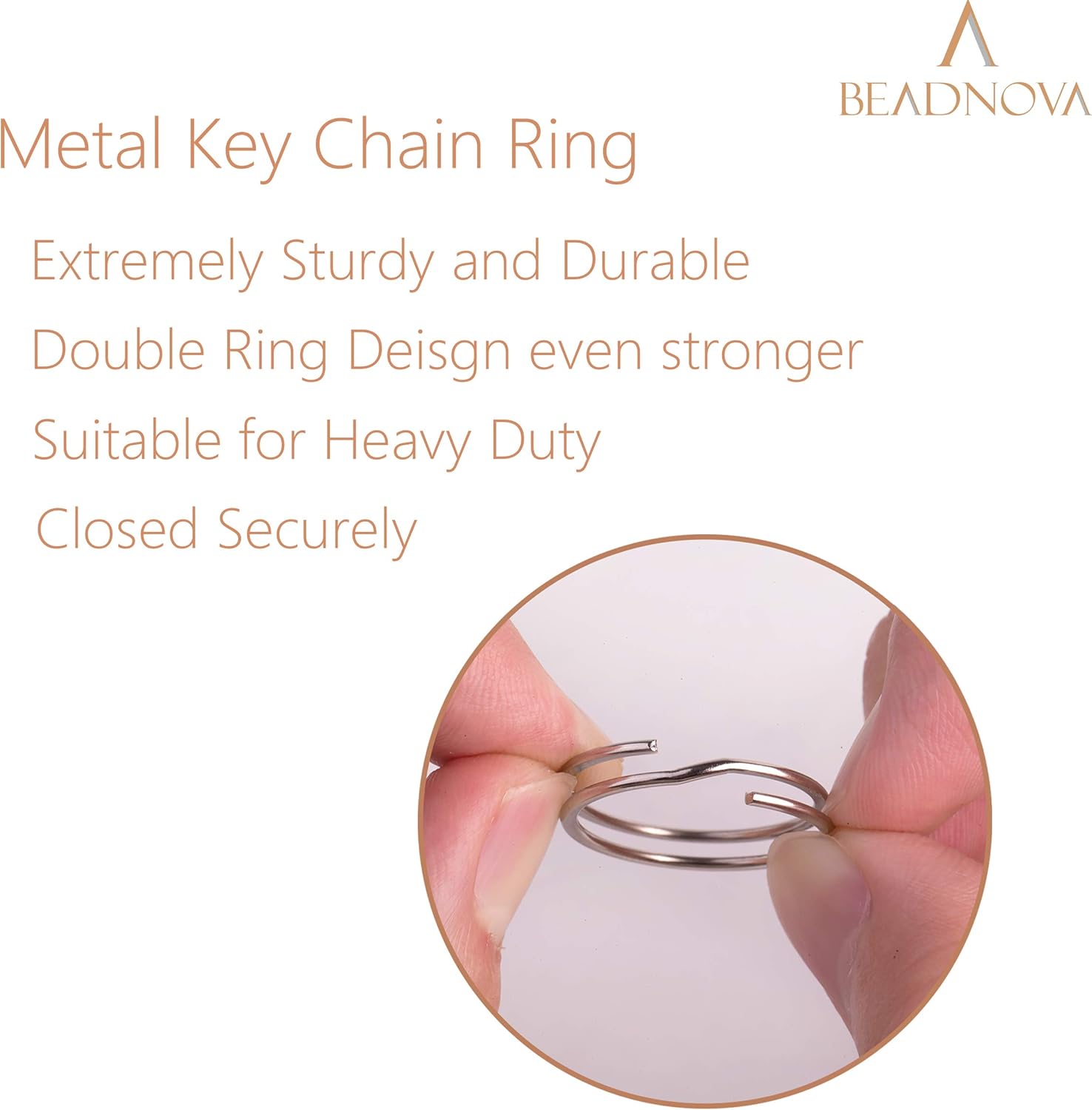 Beadnova Key Chain Ring Metal Split Ring for Dog Tag and Keys Organization (15mm, 100pcs)