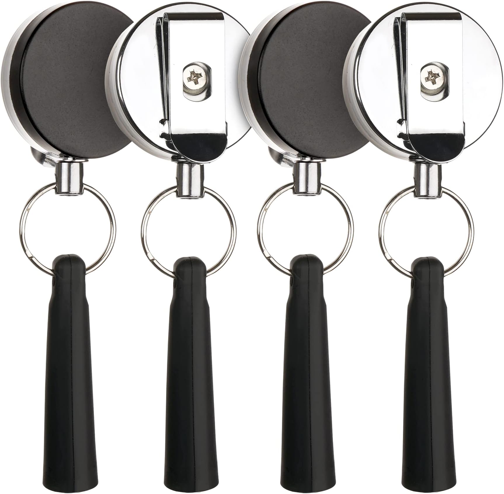 4 Pieces Heavy Duty Retractable Pull Pen Pencil Holder,Ideal Grip for Markers and Carpenter Pencils,Elastic Silicone Pencil Holder for Carpenters, Nurses, Waitresses, Construction Workers