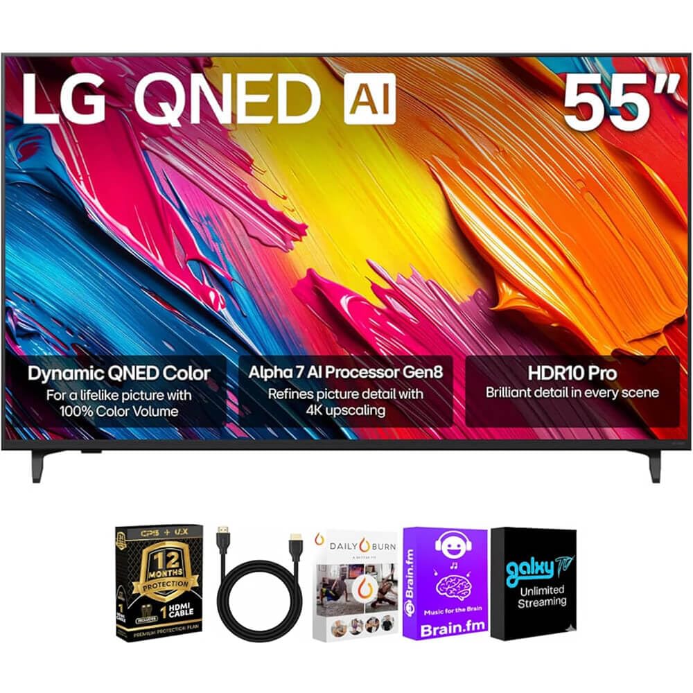 LG 55QNED70KIT1 55QNED70KI 55 inch Class QNED70A Series 4K QNED Smart TV webOS HDR WiFi Bluetooth Streaming Bundle wit