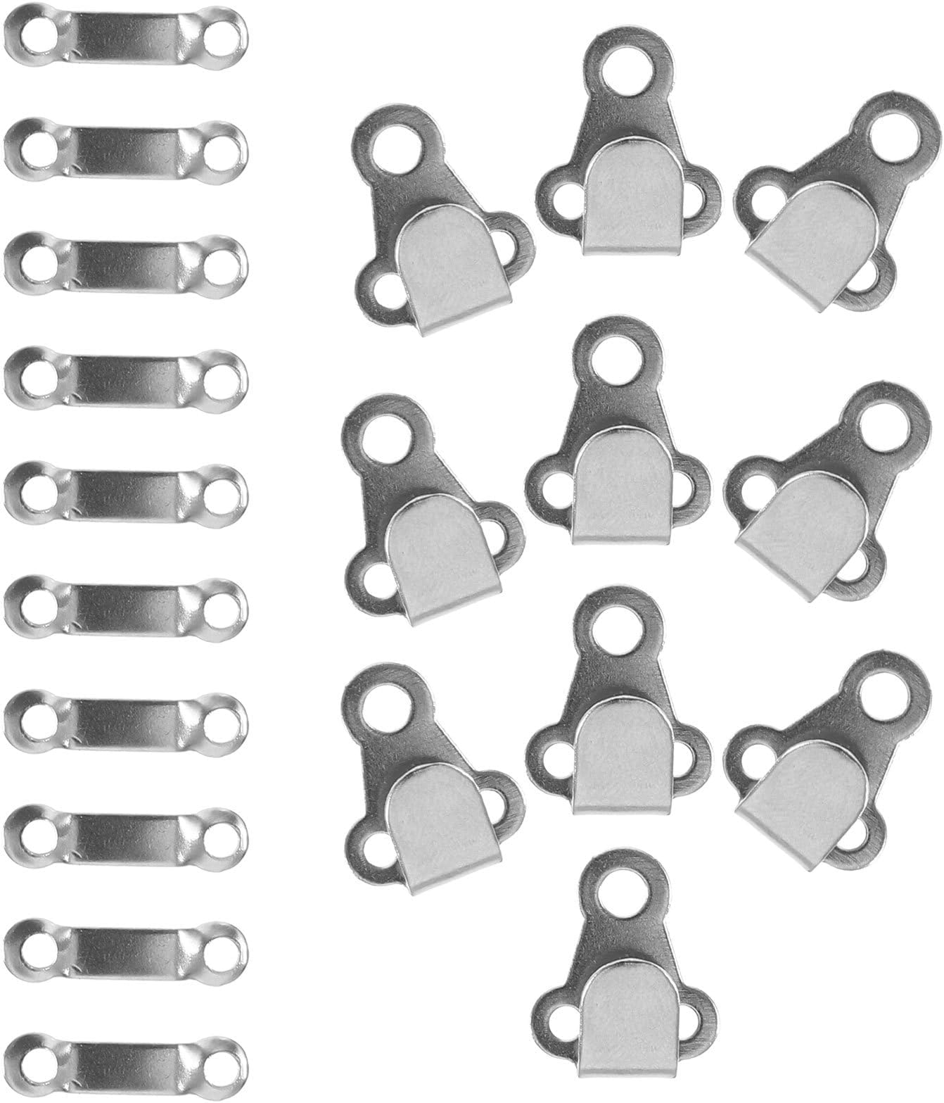 OSALADI 10 Sets Pant Hook Replacement Set Trouser Fasteners Hook and Bar Silver Metal Vintage Unique Replacement Not Easy to Deform for Sewing Crafts of Damaged Accessories