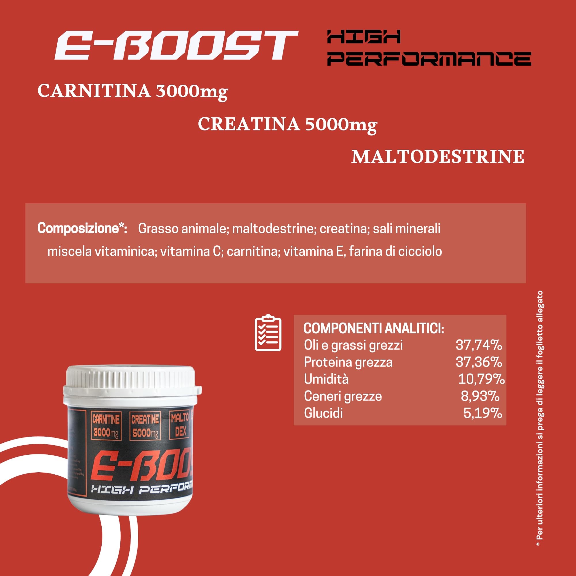 E-BOOST 250 - Suplemento alimenticio para perros deportivos, de caza y que realizan alta actividad física con maltodextrina de liberación lenta para una energía prolongada