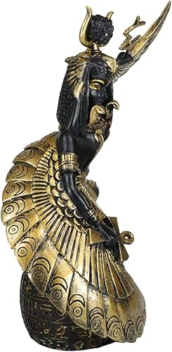 Miniatura 5 de Ebros Gift Diosa egipcia de la maternidad y madre mágica Isis Ra sosteniendo Ankh con alas abiertas Estatua decorativa 9 pulgadas H Dioses y diosas