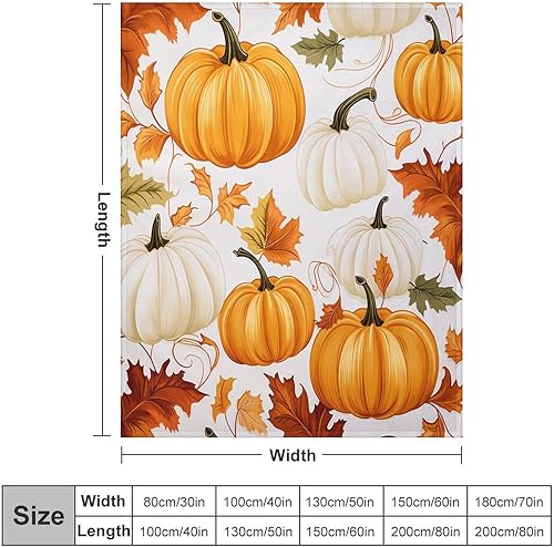 Miniatura 2 de Manta para sofá, acuarela, otoño, calabaza, cosecha, otoño, cosecha, suave, mullida, acogedora y ligera, para otoño, Halloween, 50 x 60 pulgadas,