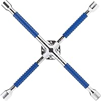 Vista 8 de CARTMAN Llave universal de llanta resistente de 14 pulgadas Llave de hierro para neumáticos de 4 vías