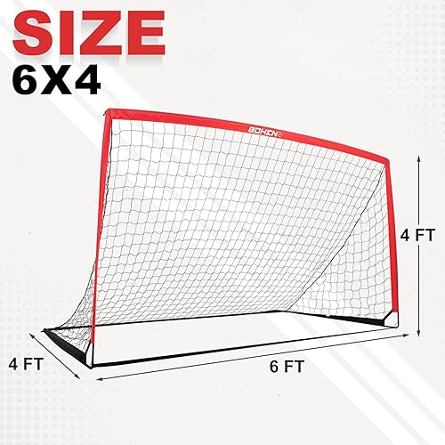 Miniatura 7 de BOHEN 11x5.5 FT9x5 FT6x4 FT Portable Metal Soccer Goal for Backyard with Carry Bag - Fun for Outdoor Indoor Training Games for Kids and Adult, Easy