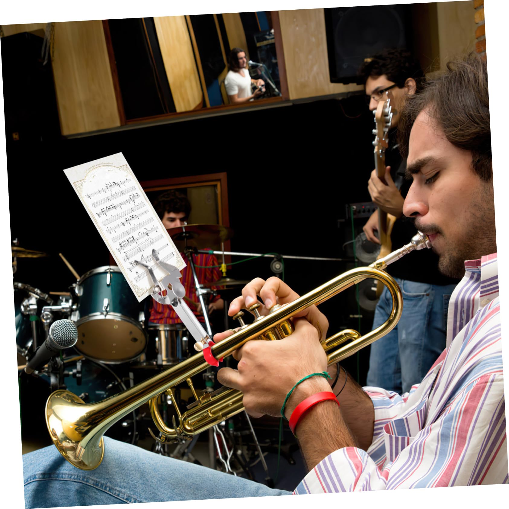 EPIGEIST Trompeten Notenhalter Silber - Stabiler Clip Für Blechblasinstrumente