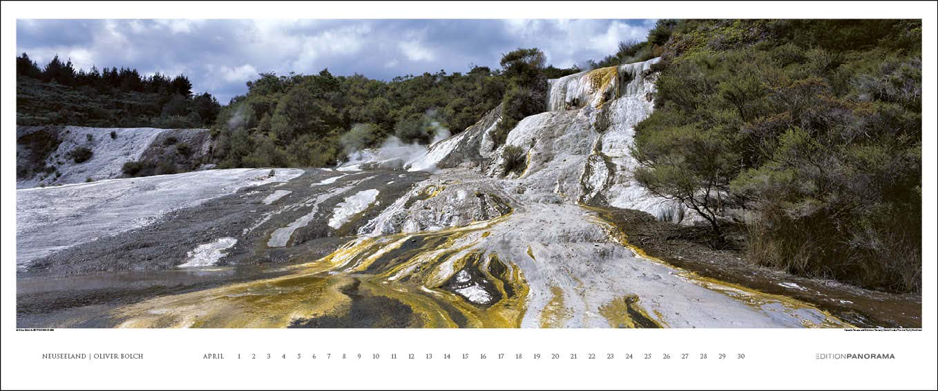 Neuseeland: Immerwährender Panorama-Kalender in 1,15 Meter Breite.: Immerwährender Kalender