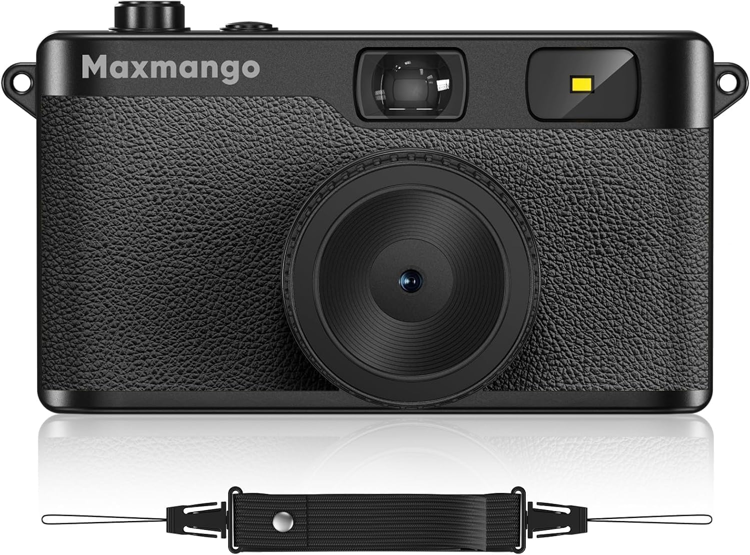 Maxmango D53 Retro Digitalkamera ohne Bildschirm, Einwegkamera-Ersatz, USB-C, 8GB SD-Karte, Schwarz