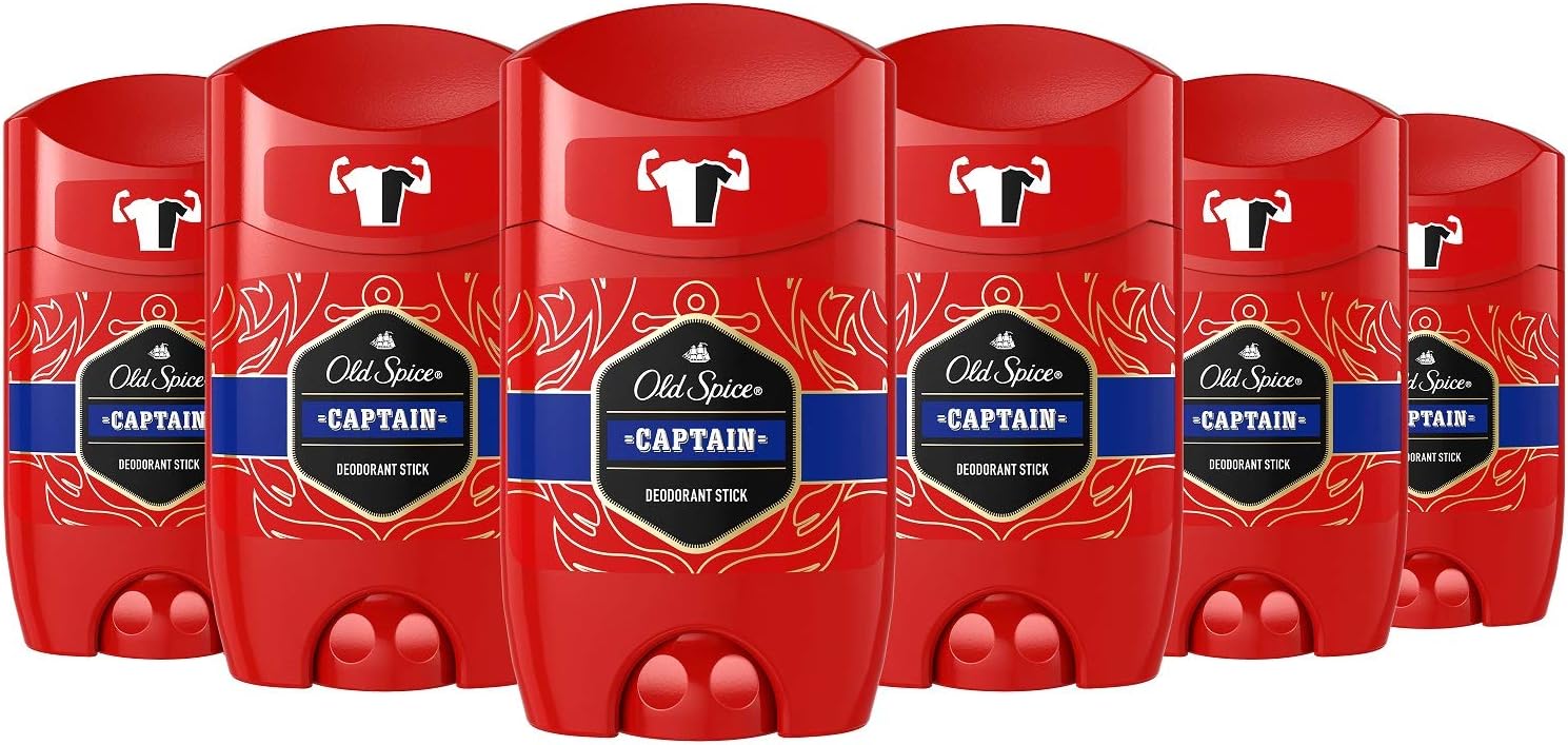 Old Spice Captain Deodorant Stick for Men 50 ml, Pack of 6 Old Spice Captain Deodorant Stick for Men 50 ml, Pack of 6