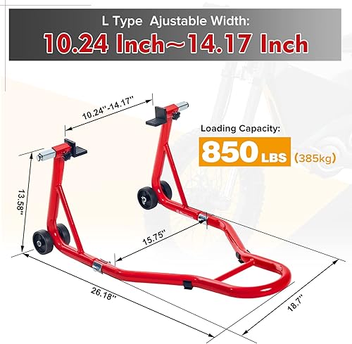 Vista 52 de Donext - Soporte para rueda trasera de motocicleta (850 lb), tamaño U color negro