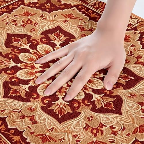 Miniatura 36 de Erosebridal Tapete de baño oriental vintage, Art Deco floral para puerta de entrada, tapete de baño tribal bohemio, tapete de baño tradicional