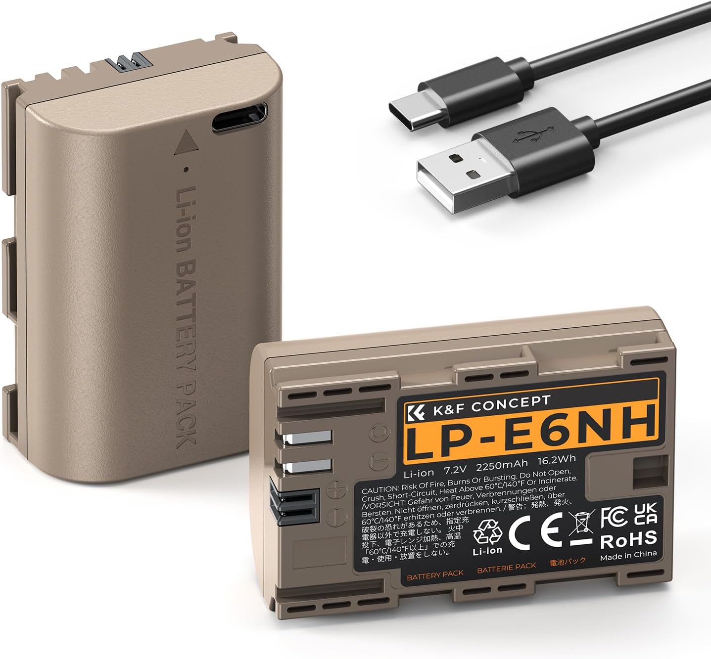 K&F Concept LP-E6NH USB-C Pack 2