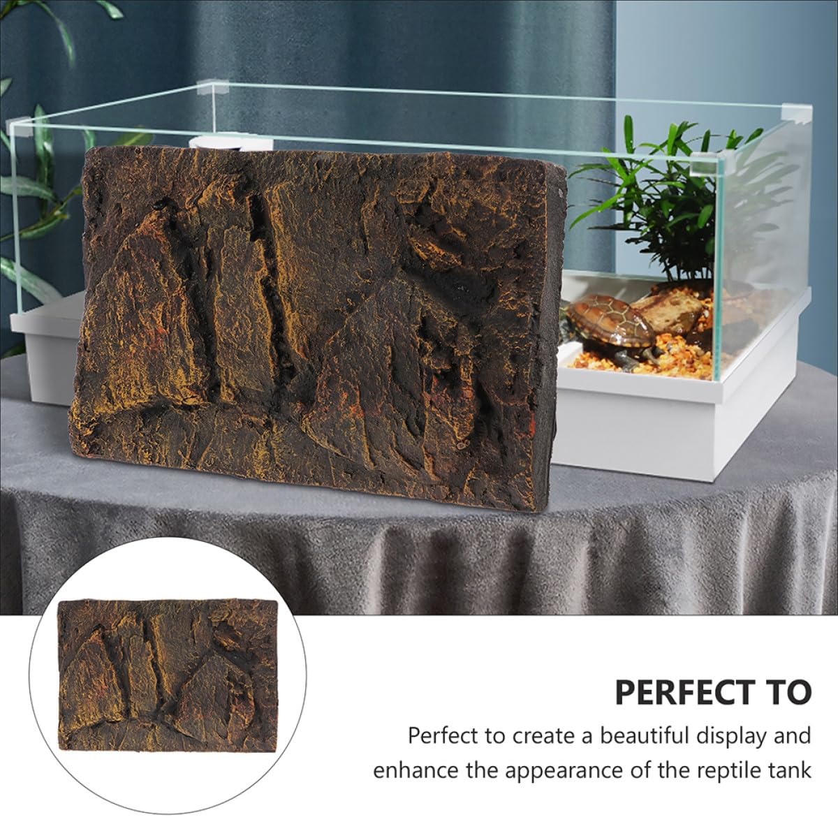 SHINEOFI Tablero de Fondo para Acuario PU 3D 2piezas Decoración | Terrario y Tanque de Tortugas, Escena Decorativa, Acabado Fresco y Chic