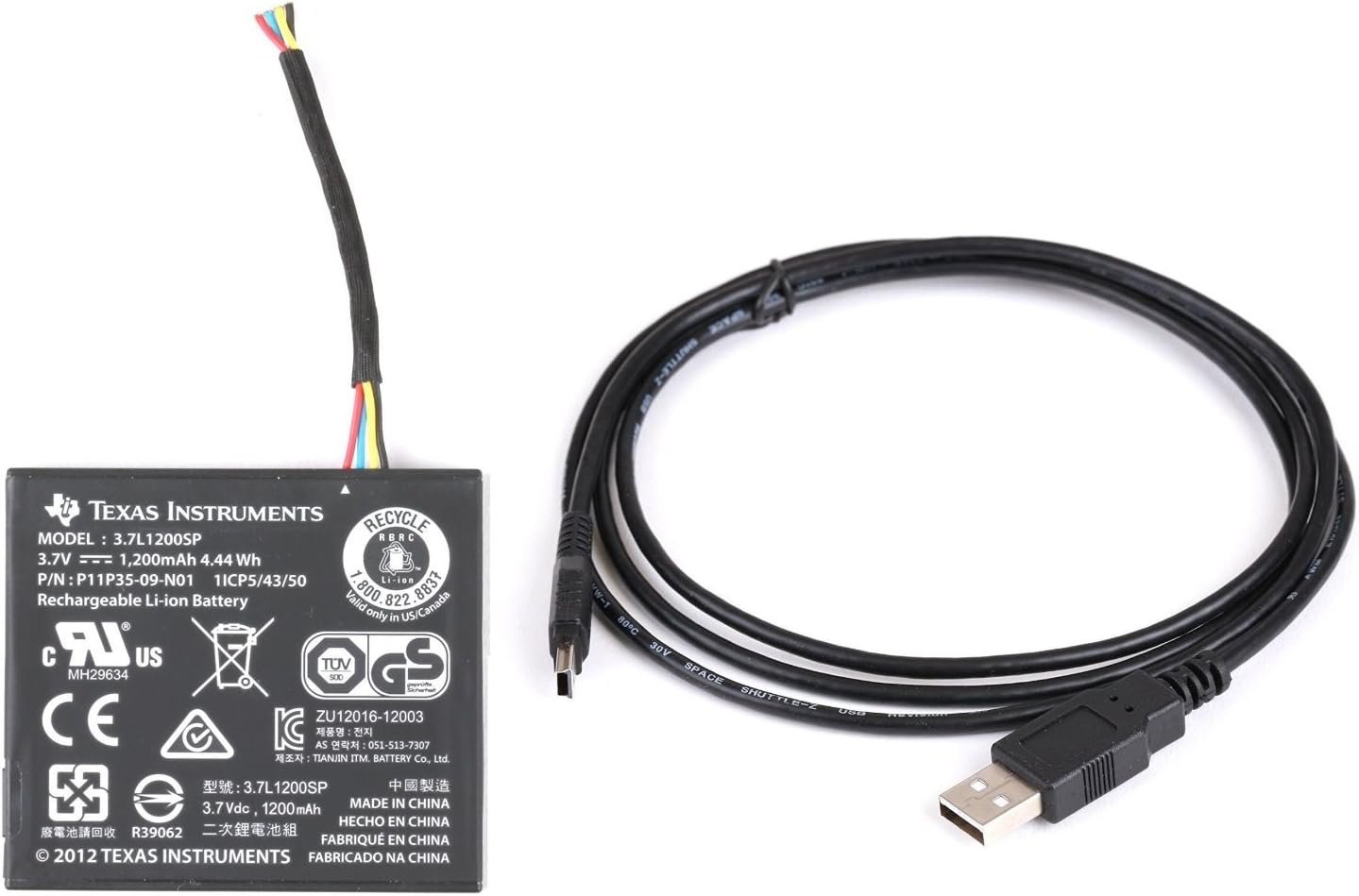 TEXAS INSTRUMENTS Rechargeable Battery for TI-84 C Silver Edition Graphing Calculator + USB Cable (Calculator not Included)