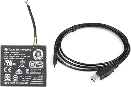 TEXAS INSTRUMENTS Batería recargable para calculadora gráfica TI-84 C Silver Edition + cable USB (calculadora no incluida)