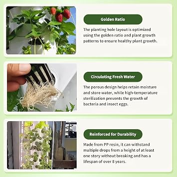 Hydroponics Growing System Vertical Tower, Automated Aeroponics Indoor Tower Garden with LED Grow Lights, Pump, Timer and Movable Water Tank, for Vegetables Fruits Herbs (9 Layer)