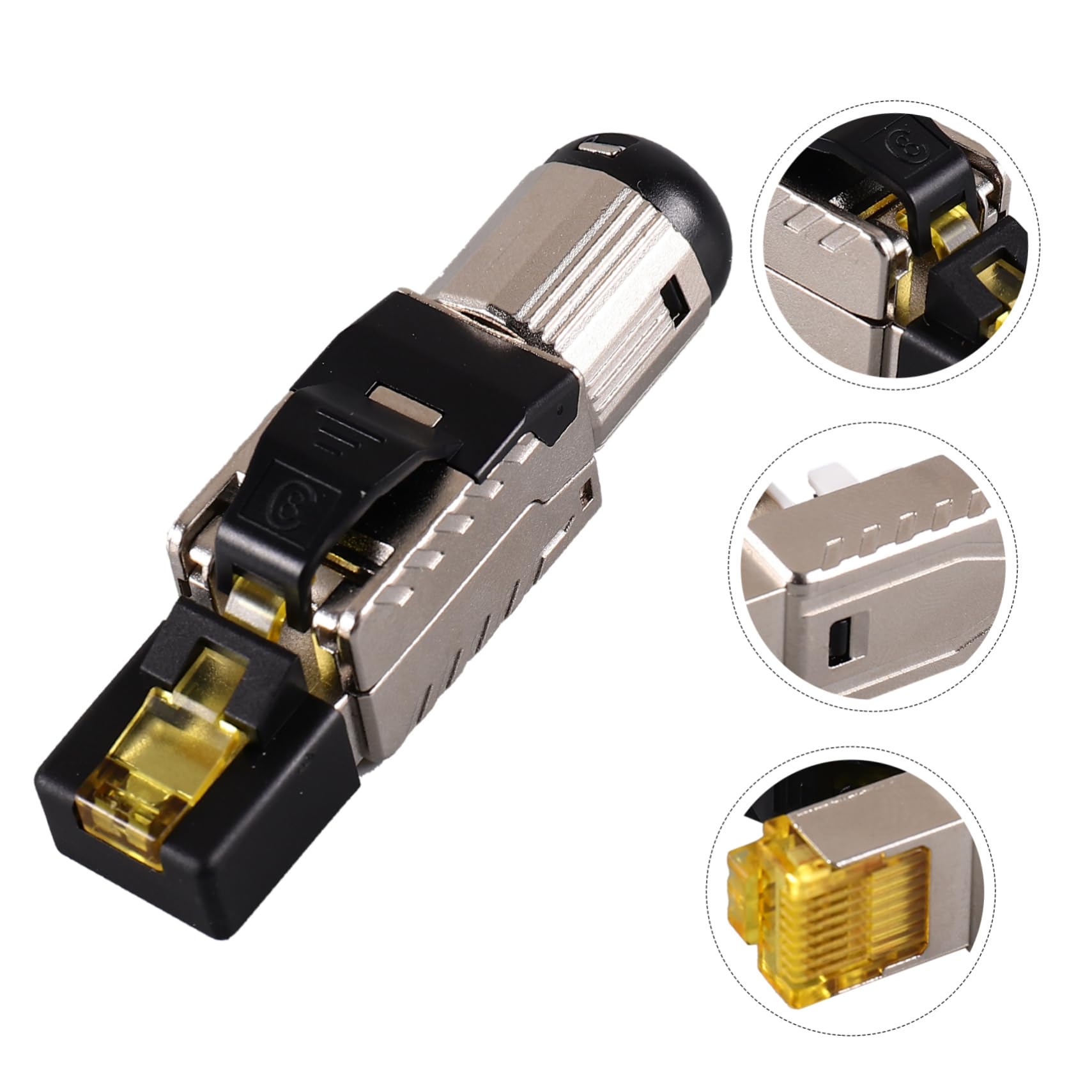 Artibetter 5stücke Shielded Ethernet Connector Netzwerkstecker Für Gigabit- Werkzeuglos Vergoldet Für Innen Und Außenanwendungen
