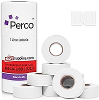 Perco 1 Line White Labels: 8 Rolls, 8,000 Blank Price & Date Gun Labels for Perco Guns - Made in USA