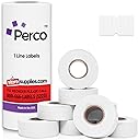 Perco 1 Line White Labels - 8 Rolls, 1 Sleeve, 8,000 Blank Price and Date Gun Labels for Perco 1 Line Price and Date Guns - Made in USA