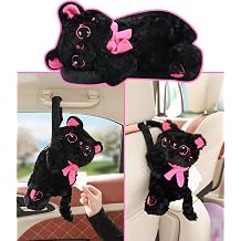 Car Tissue Holder Cute Cat Tissue Box Cover | Plush Doll Animals Hanging Paper Organizer for Bathroom Bedroom Office Plushie Accessory Adorable Auto Decoration