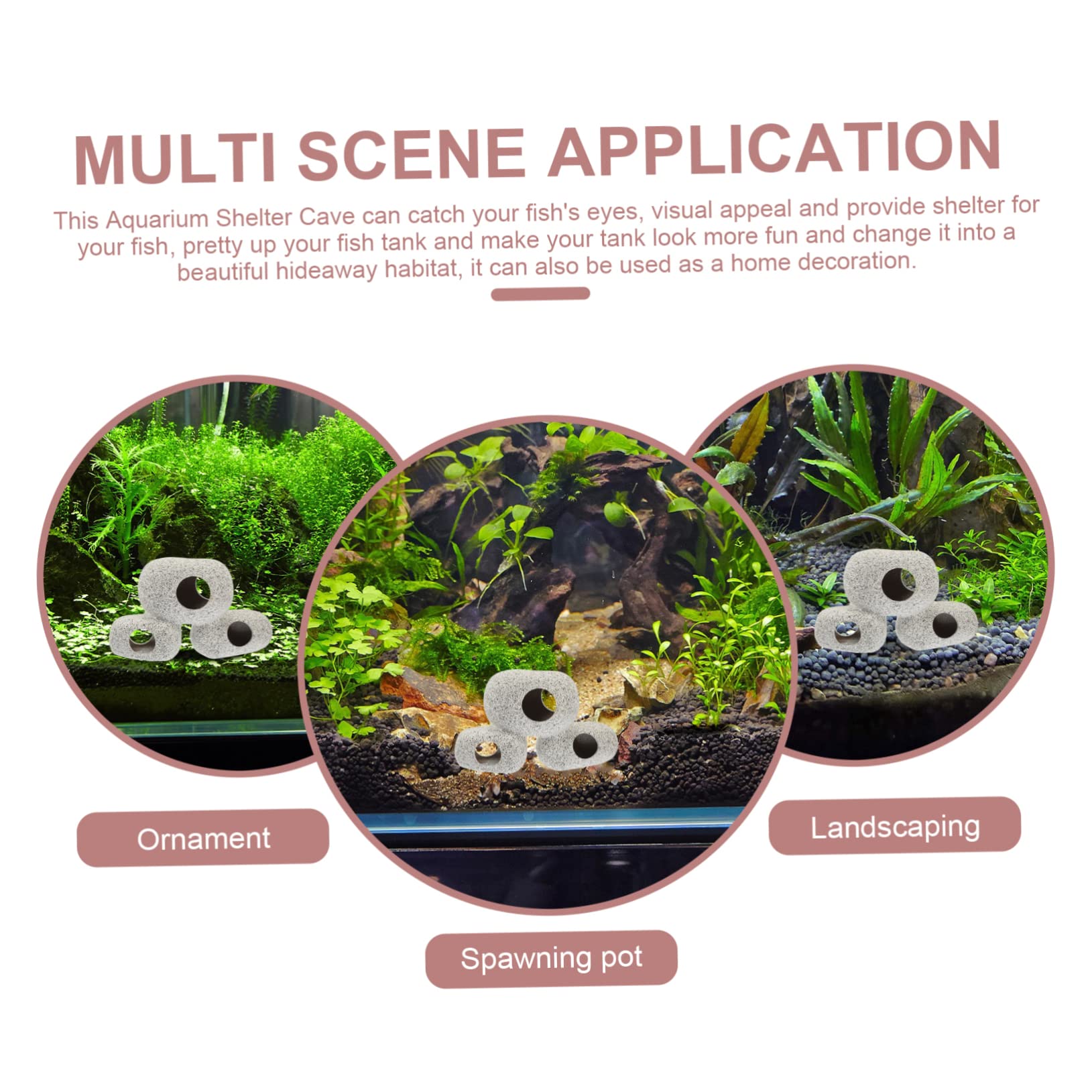 YARNOW 3 Piezas De Casa De Escondite para Peces Acuario Pecera Robot Cueva para Peces Escondite para Peces Cueva Red para Peces Cueva para Cría De Peces Cueva para