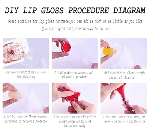 Miniatura 5 de Kit de base de brillo de labios con purpurina de 4 colores, base de brillo de labios, material de aceite, imprimaciones de maquillaje de labios para