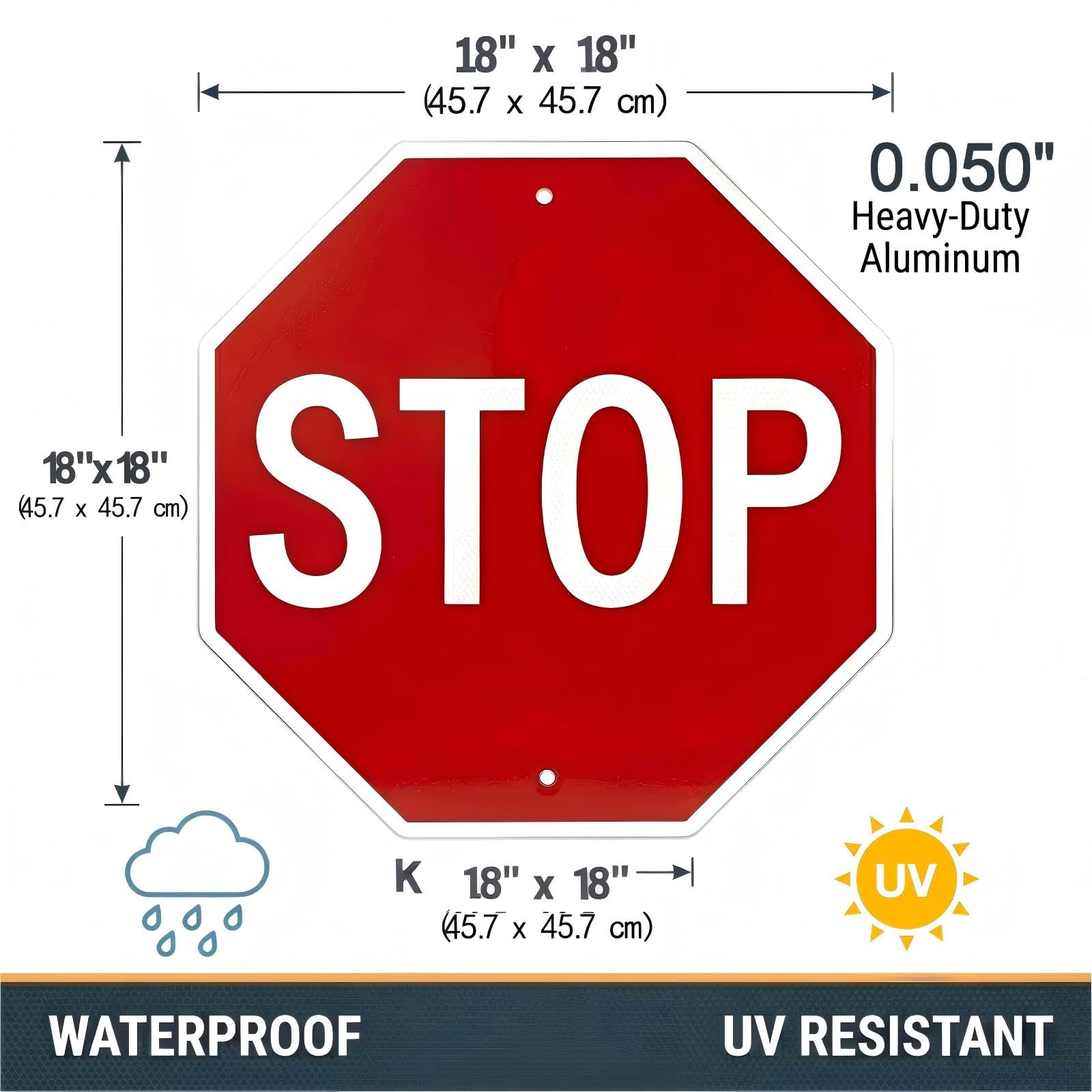Amazon.com : Stop Sign, Street Road Reflective Signs, 18