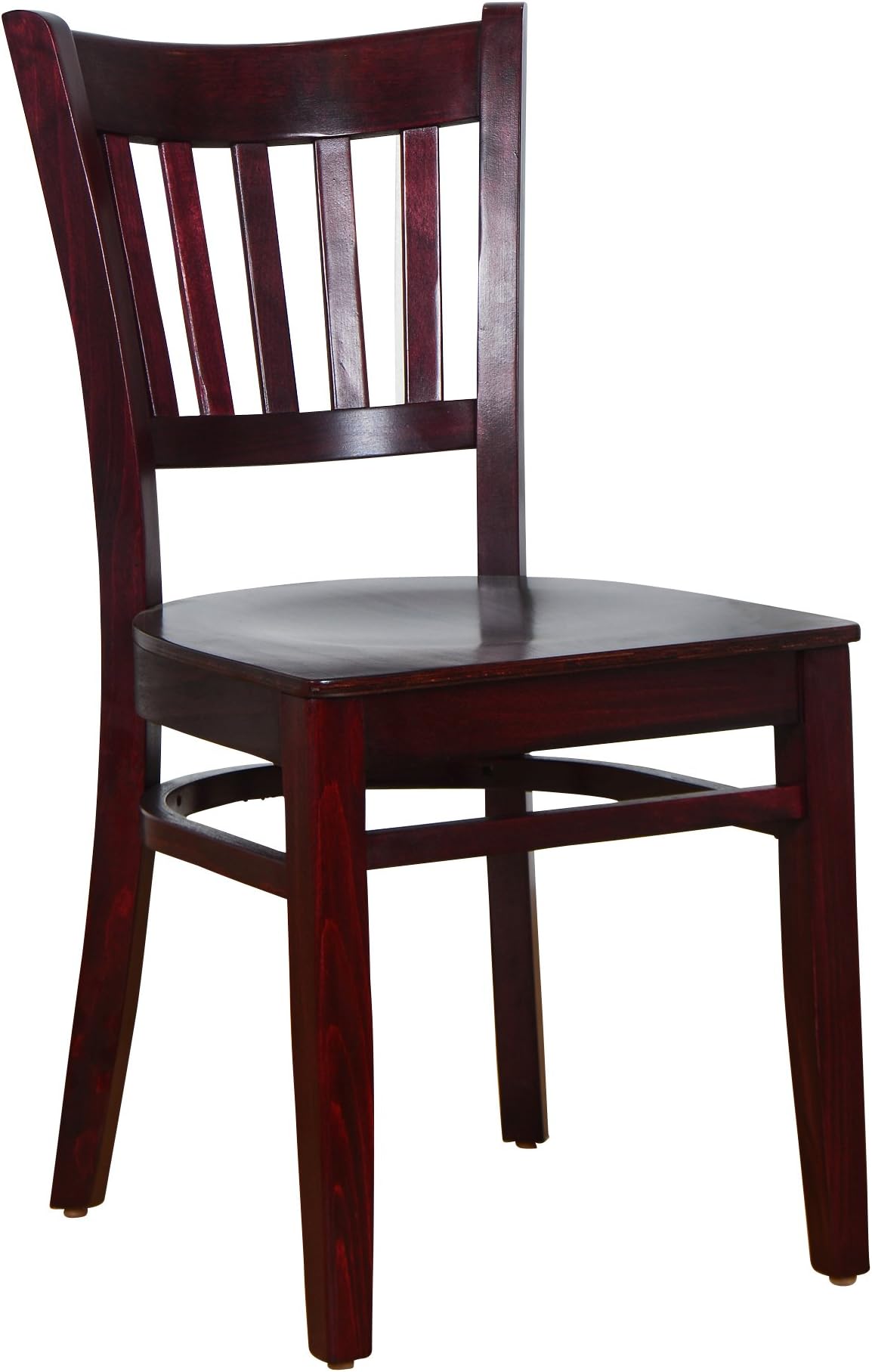 Beechwood Mountain BSD-4SW-DM Solid Beech Wood Side Chair in Dark Mahogany with wood seat for Kitchen and dining, set of 2