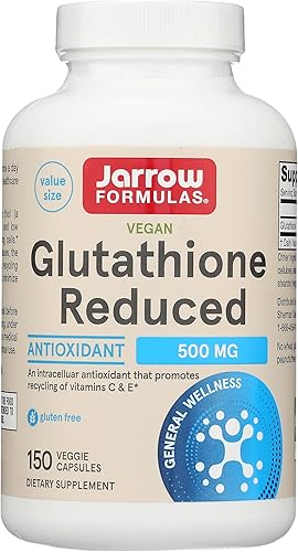 Miniatura 8 de Jarrow Formulas Glutatión reducido 500 mg - 60 cápsulas vegetales paquete de 2 - Antioxidante intracelular - Refuerza la regeneración de los niveles