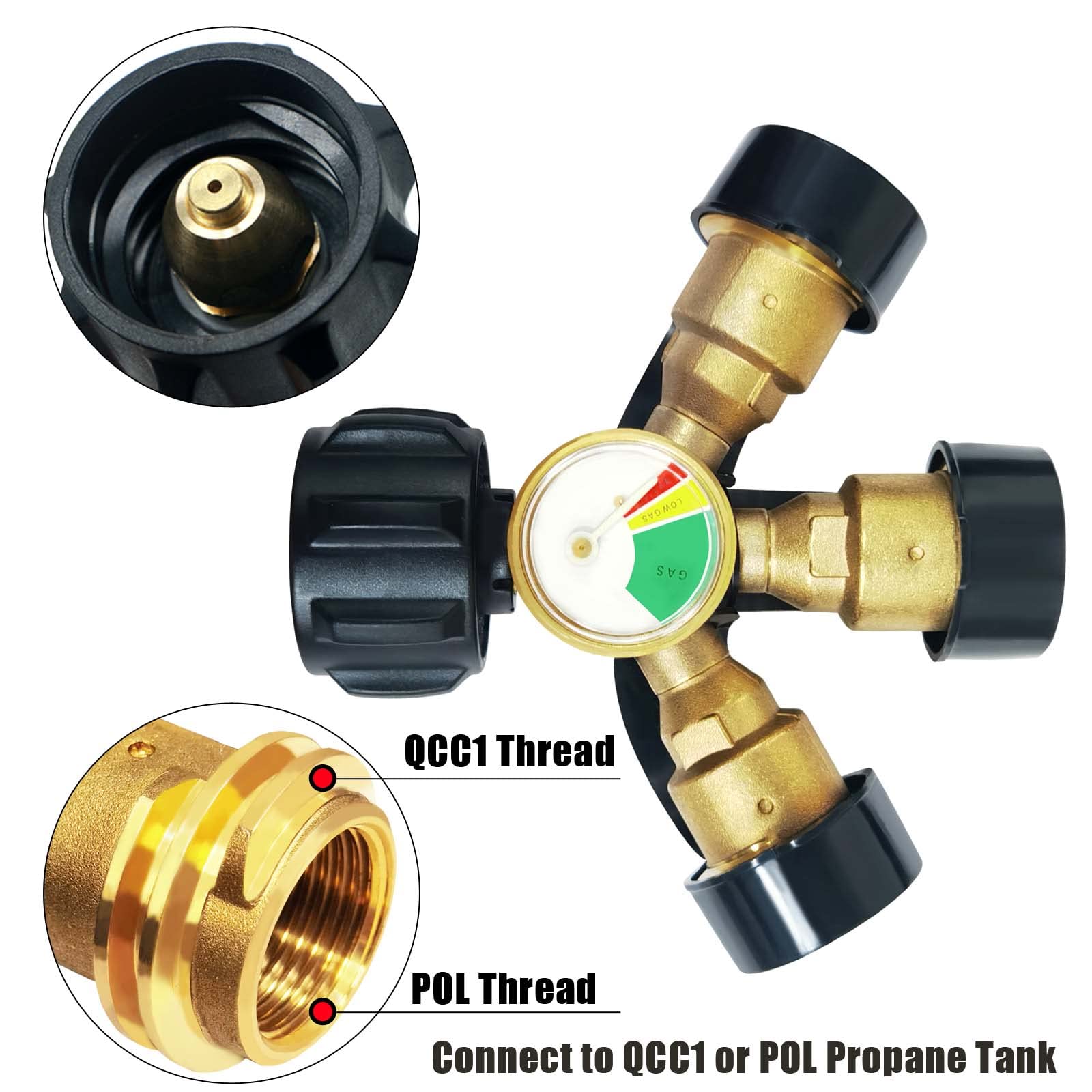 Snapklik.com : NQN Upgraded 3 Way Propane Splitter QCC/POL