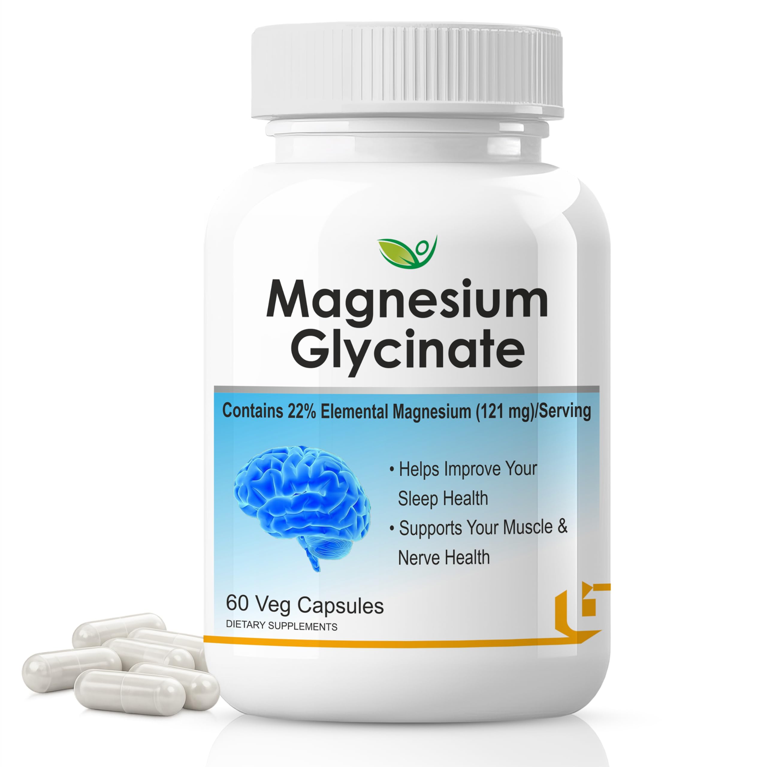 Biotrex Nutraceuticals Magnesium Glycinate | Highest Bioavailability | Cramps, Sleep & Mood balance | Chelated Form With Superior Absorption | Muscle Recovery & Nerve Function | 60 Veg Capsules