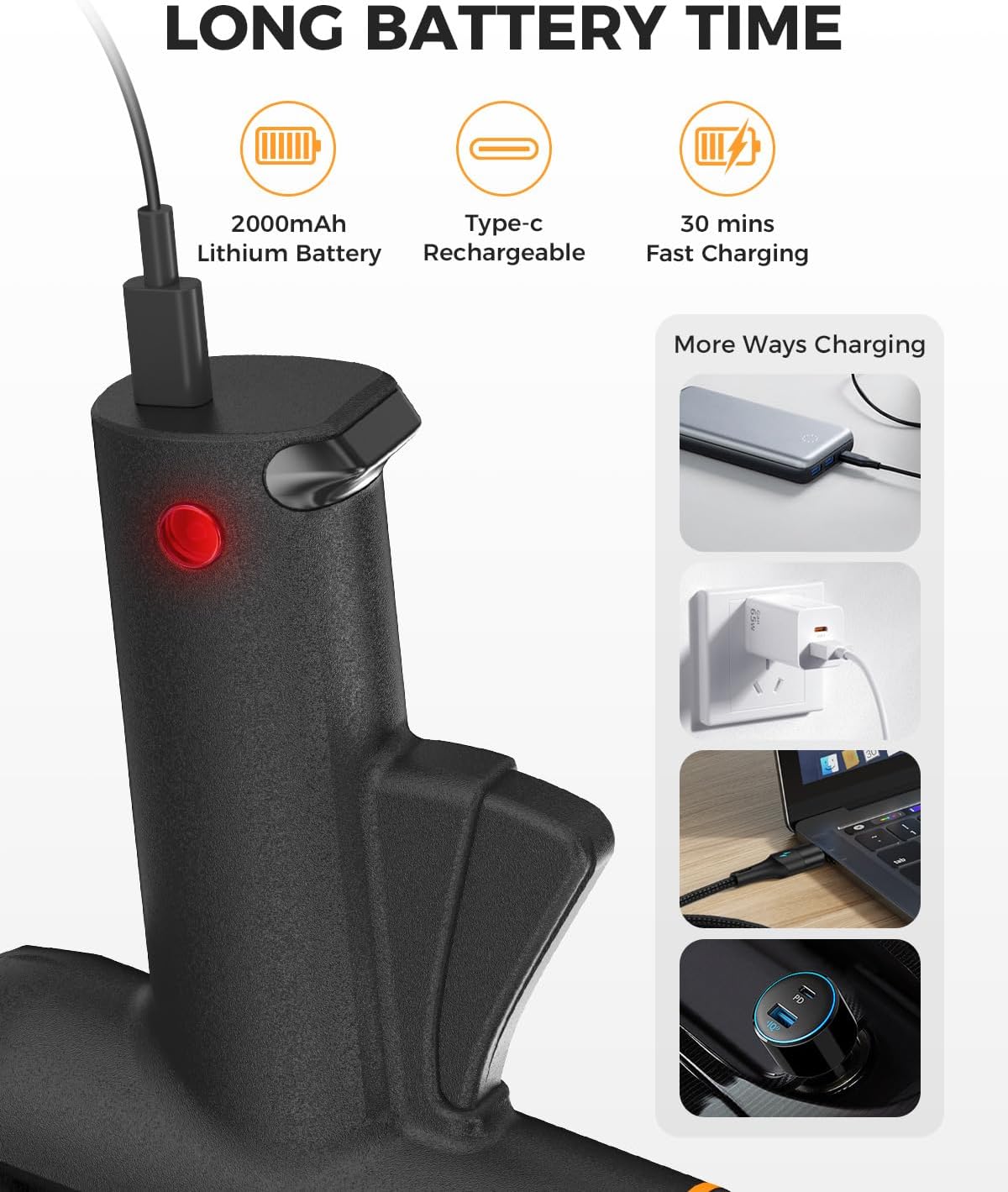 Smiling Shark Glue Gun, 2000 mAh USB Rechargeable Fast Preheating Mini Cordless Hot Melt Glue Gun Kit With 20Pcs Premium Glue Sticks High Temp Craft Glue Guns Perfect for Home Repair DIY Arts & Crafts