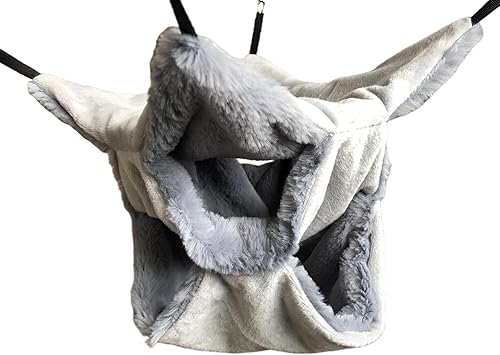 Miniatura 3 de Hamaca colgante de animales pequeños para animales pequeños, hamaca colgante para ratas, planeador de azúcar, hurón, ardilla (café)