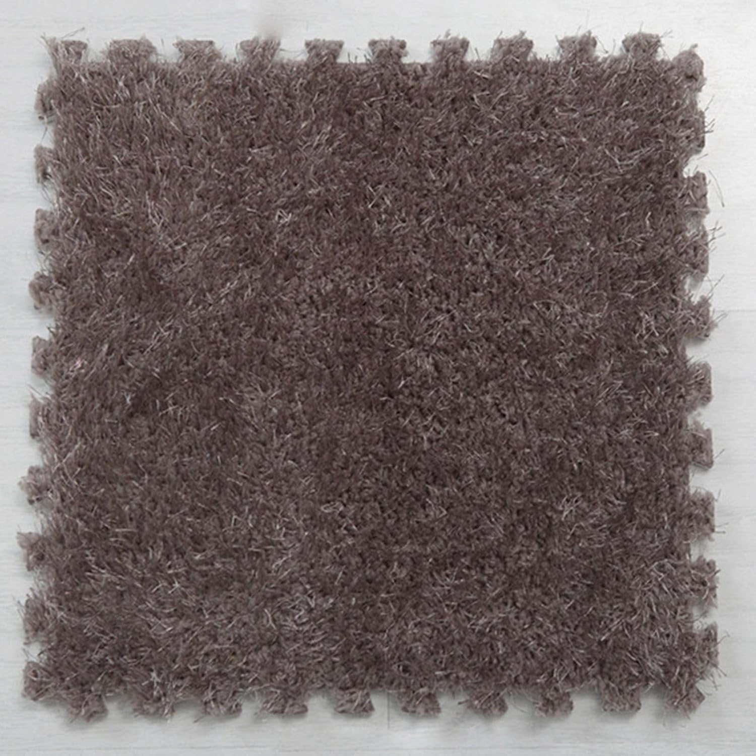 Pluszowa mata do raczkowania, 24 szt. Wielokolorowe antypoślizgowe puzzle podłogowe pluszowa mata blokująca pianka(Silver Gray)