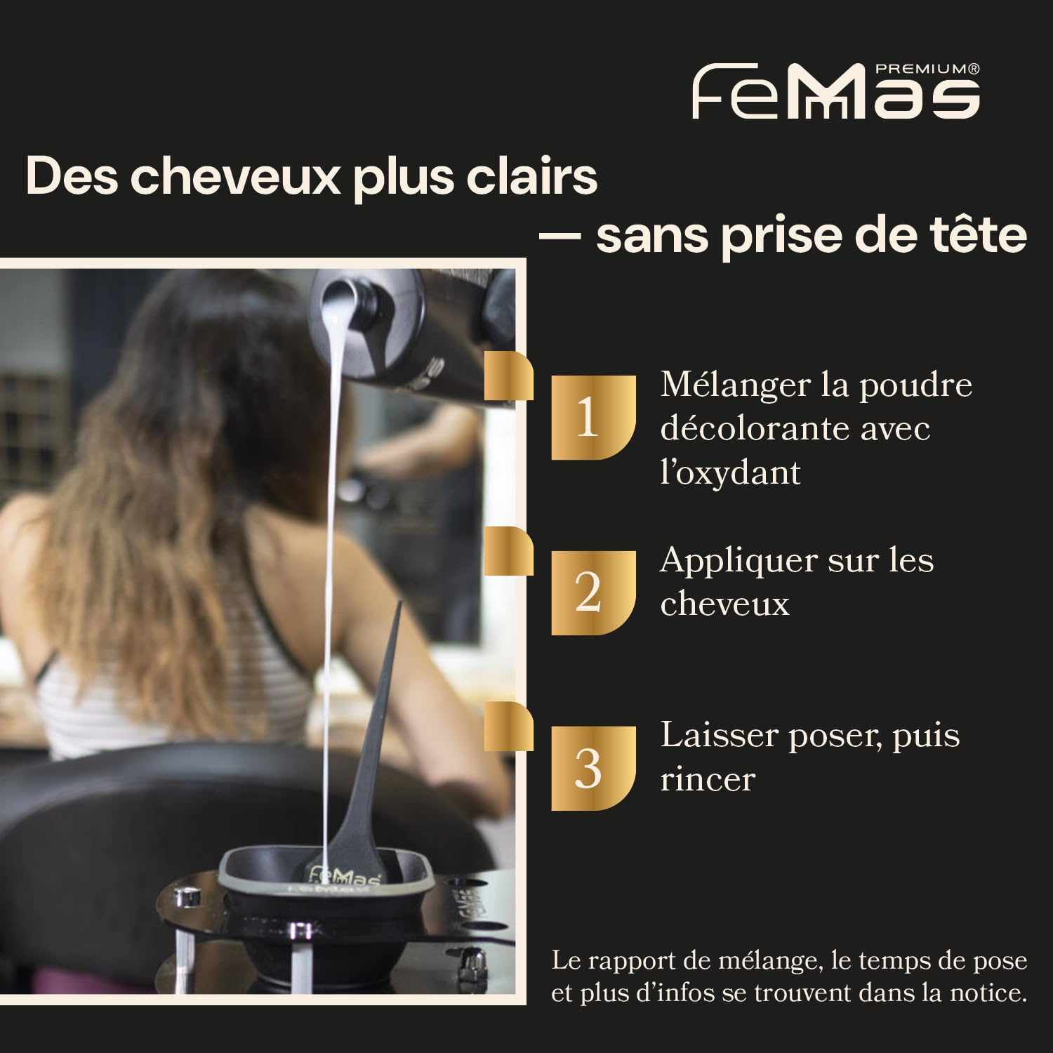 FemMas poudre décolorante bleue 1000g I Avec technologie Plex et huile d'argan I Blondissement uniforme I Ultra fort et sans poussière I Blanchiment cheveux pour des éclaircissements jusqu'à 9 nuances