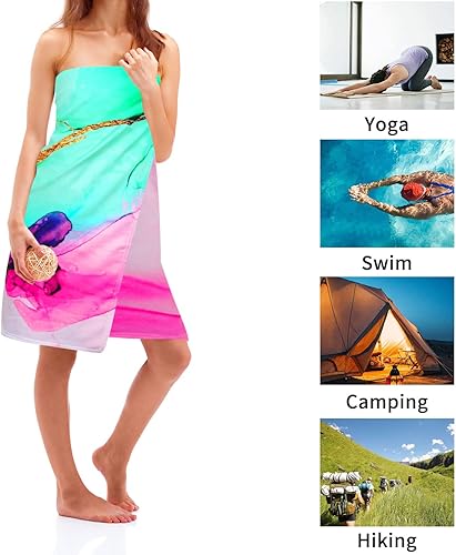 Miniatura 4 de Benefeet Sox Toallas de playa de secado rápido, sin arena, ligeras, suaves, de gran tamaño, manta de playa, toalla de microfibra para viajes en la