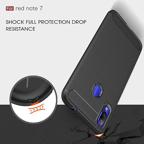 Miniatura 3 de Funda compatible con Xiaomi Redmi Note 7 Caso, Fibra de carbono Absorción de Choque Slim Case para Xiaomi Redmi Note 7 (negro)